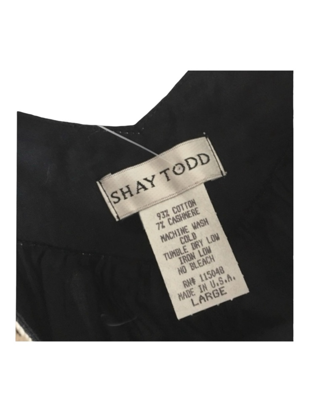 new Shay Todd ❁ Handkerchief Hem Crochet Shoulder Tie Dress Swim Cover ❁ Black L - Picture 6 of 15